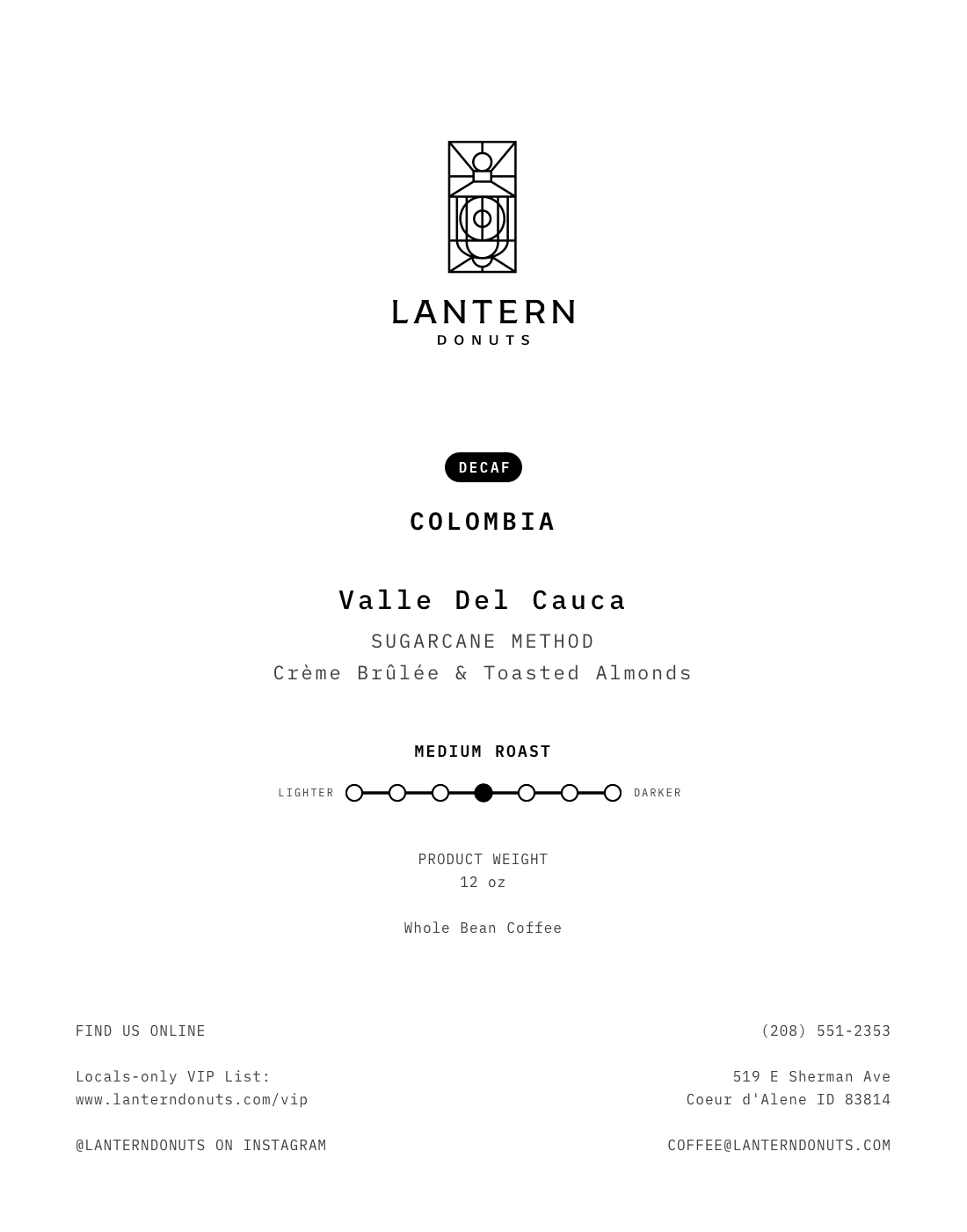 Colombia Valle Del Cauca (Decaf)